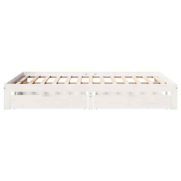 vidaXL sengeramme med skuffer 120x200 cm massivt fyrretræ hvid