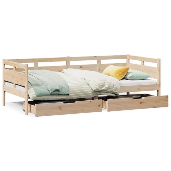 vidaXL Vuodesohva laatikoilla 80x200 cm täysi mänty
