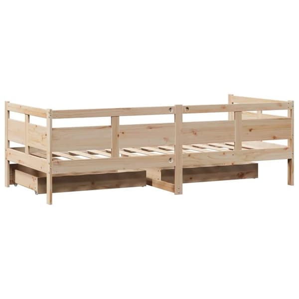 vidaXL Dagseng med skuffer 90x190 cm heltre furu