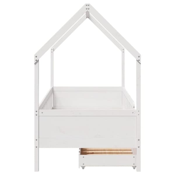 vidaXL Lasten sängynrunko laatikoilla 90x200 cm täysi mänty