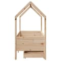 Miniatyrbillede 8 af 11: vidaXL sengeramme til juniorseng m. skuffer 70x140 cm massivt fyr