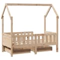 Miniatyrbillede 9 af 11: vidaXL sengeramme til juniorseng m. skuffer 70x140 cm massivt fyr