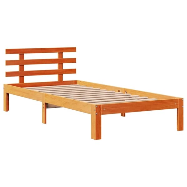 vidaXL sengeramme med skuffer 90x200 cm massivt fyrretræ gyldenbrun