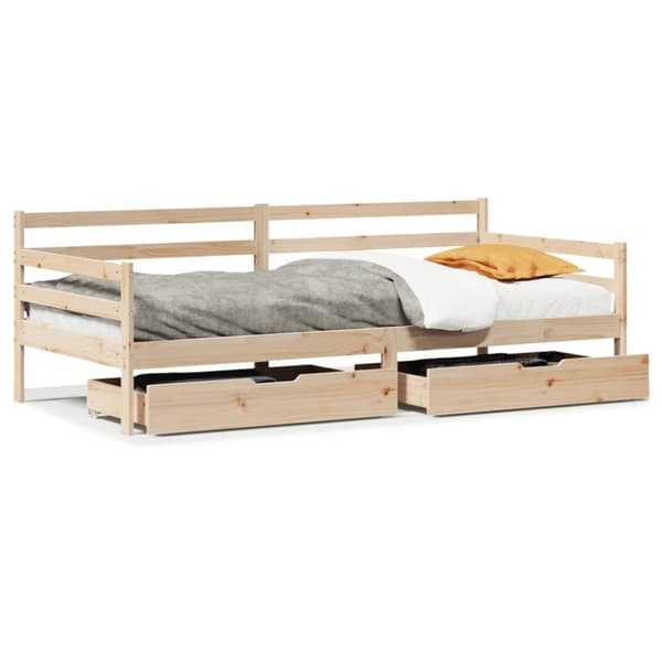 vidaXL Vuodesohva laatikoilla 90x200 cm täysi mänty