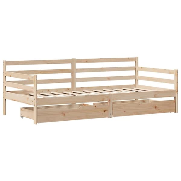 vidaXL Vuodesohva laatikoilla 90x200 cm täysi mänty