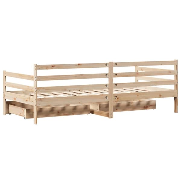 vidaXL Vuodesohva laatikoilla 90x200 cm täysi mänty