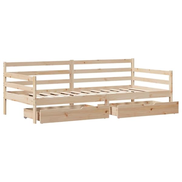 vidaXL Vuodesohva laatikoilla 90x200 cm täysi mänty