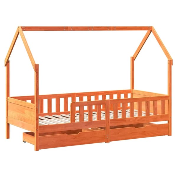 vidaXL Barnesengeramme med skuffer 90x190 cm heltre furu