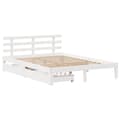 Miniatyrbilde 4 av 11: vidaXL Sengeramme med skuffer hvit 140x190 cm heltre furu