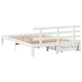 Miniatyrbilde 7 av 11: vidaXL Sengeramme med skuffer hvit 140x190 cm heltre furu