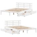 Miniatyrbilde 10 av 11: vidaXL Sengeramme med skuffer hvit 140x190 cm heltre furu