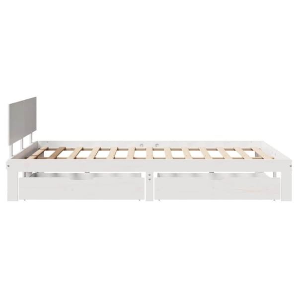 vidaXL sengeramme med skuffer 120x190 cm massivt fyrretræ hvid