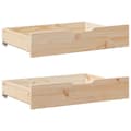 Miniatyrbilde 9 av 11: vidaXL Sengeramme med skuffer 140x190 cm heltre furu