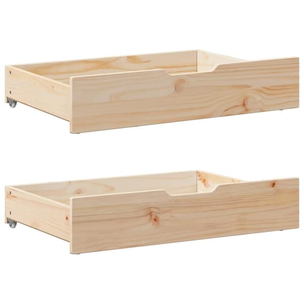 vidaXL Sengeramme med skuffer 140x190 cm heltre furu