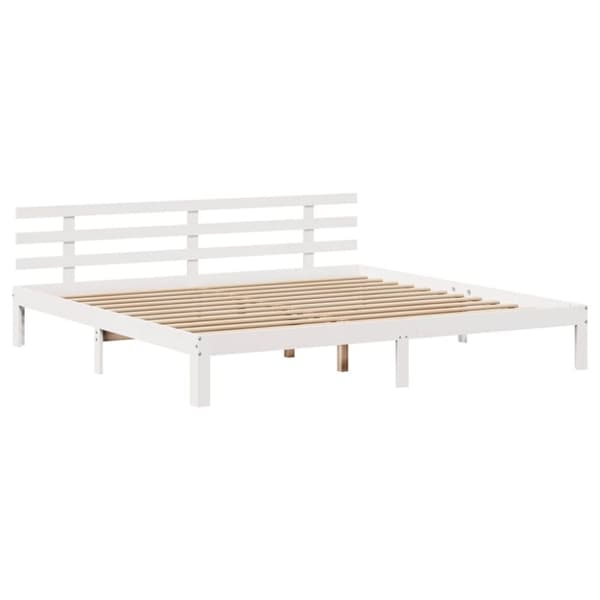 vidaXL Sängram med lådor vit 180x200 cm massiv furu