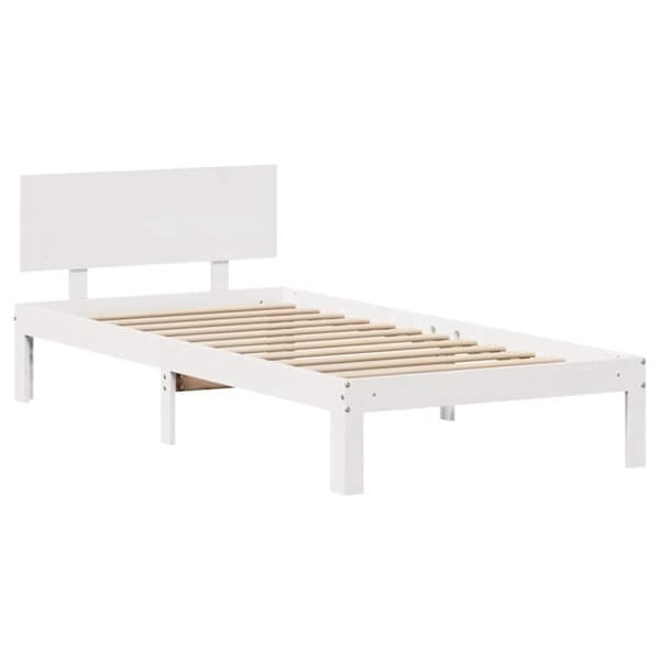 vidaXL sengeramme med skuffer 100x200 cm massivt fyrretræ hvid