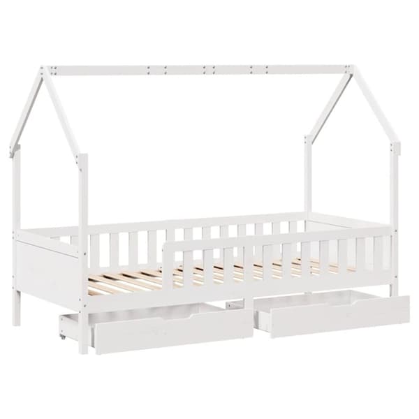 vidaXL Lasten sängynrunko laatikoilla 80x200 cm täysi mänty