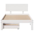 Miniatyrbilde 5 av 11: vidaXL Sengeramme med skuffer hvit 100x200 cm heltre furu