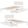 Miniatyrbilde 10 av 11: vidaXL Sengeramme med skuffer hvit 100x200 cm heltre furu