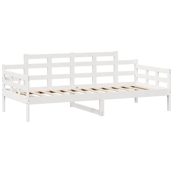 vidaXL Dagseng med skuffer hvit 90x200 cm heltre furu