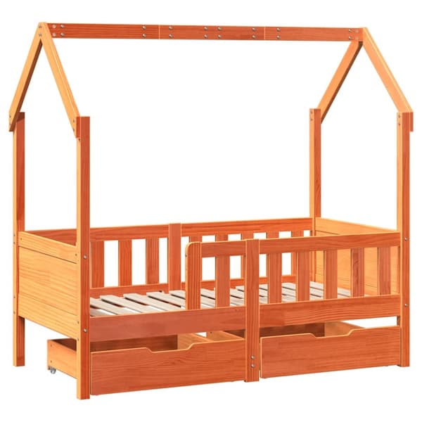 vidaXL Barnesengeramme med skuffer 80x170 cm heltre furu