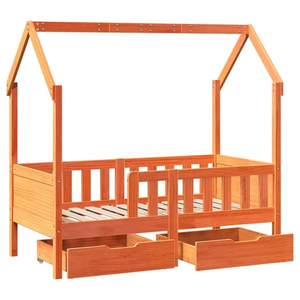 vidaXL Barnesengeramme med skuffer 80x170 cm heltre furu