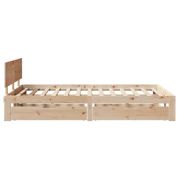 vidaXL Sengeramme med skuffer 160x200 cm heltre furu