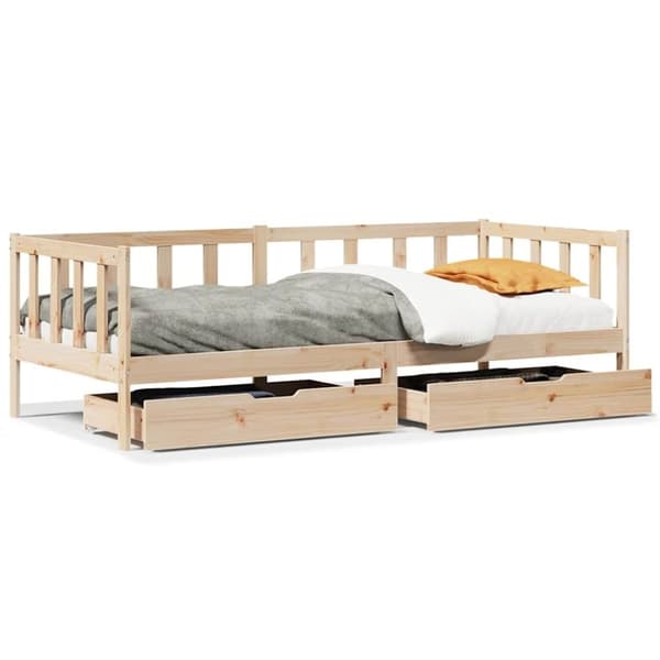 vidaXL Vuodesohva laatikoilla 80x200 cm täysi mänty