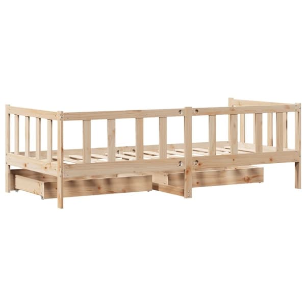 vidaXL Vuodesohva laatikoilla 80x200 cm täysi mänty