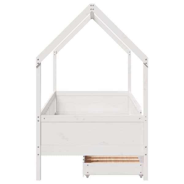 vidaXL Lasten sängynrunko laatikoilla 90x190 cm täysi mänty