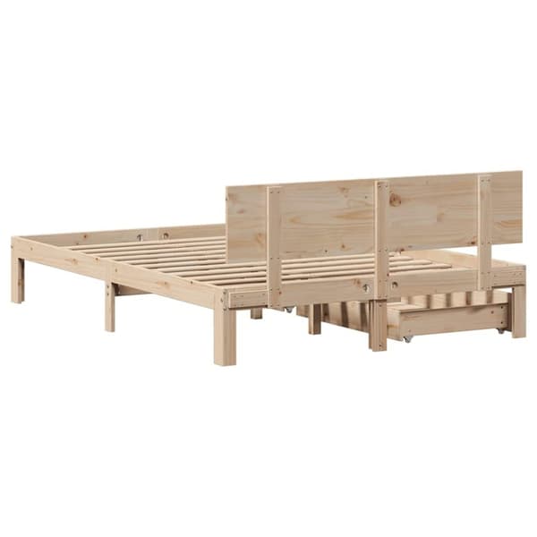 vidaXL sengeramme med skuffer 160x200 cm massivt fyrretræ