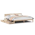 Miniatyrbilde 3 av 11: vidaXL Sengeramme med skuffer 180x200 cm heltre furu