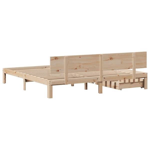 vidaXL Sengeramme med skuffer 180x200 cm heltre furu