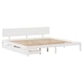 Miniatyrbilde 4 av 11: vidaXL Sengeramme med skuffer hvit 200x200 cm heltre furu