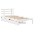 Miniatyrbilde 4 av 11: vidaXL Sengeramme med skuffer hvit 75x190 cm heltre furu