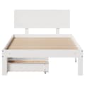Miniatyrbilde 5 av 11: vidaXL Sengeramme med skuffer hvit 90x200 cm heltre furu