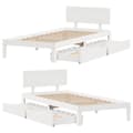 Miniatyrbilde 10 av 11: vidaXL Sengeramme med skuffer hvit 90x200 cm heltre furu