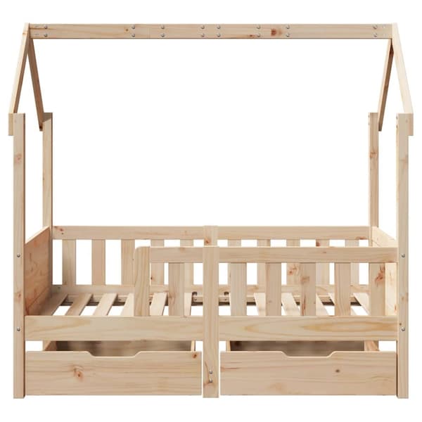 vidaXL Sängram med lådor för barnsäng 80x160 cm massiv furu