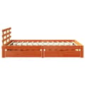 Miniatyrbilde 8 av 11: vidaXL Sengeramme med skuffer brun 140x190 cm heltre furu