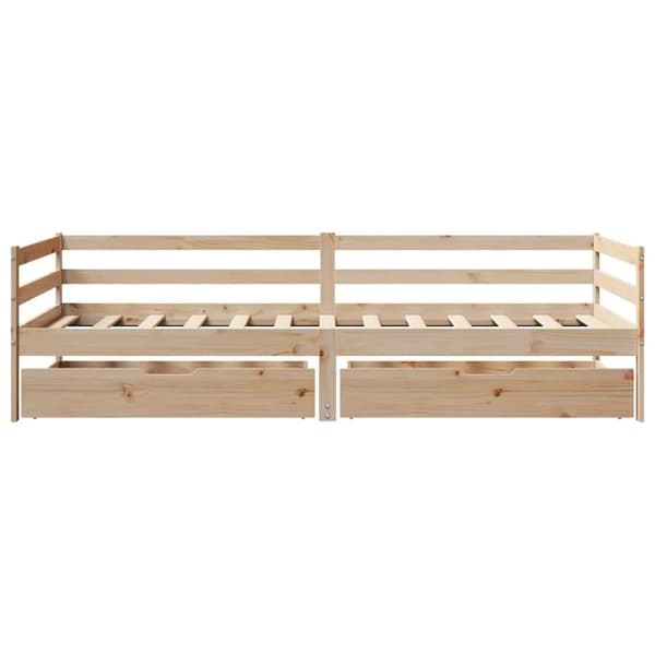 vidaXL Vuodesohva laatikoilla 90x200 cm täysi mänty