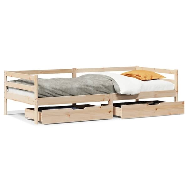 vidaXL Vuodesohva laatikoilla 90x200 cm täysi mänty