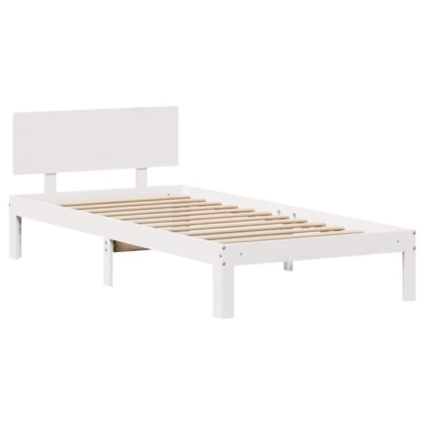 vidaXL Sängynrunko laatikoilla valkoinen 90x200 cm täysi mänty