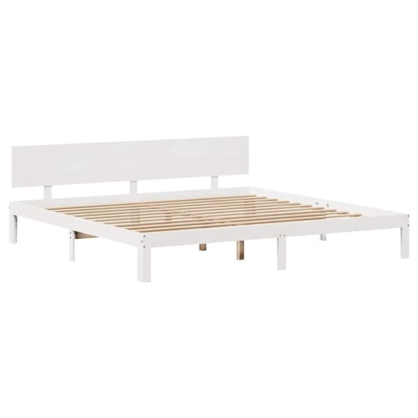 vidaXL sengeramme med skuffer 200x200 cm massivt fyrretræ hvid
