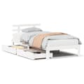 Miniatyrbilde 3 av 11: vidaXL Sengeramme med skuffer hvit 90x200 cm heltre furu