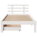 Miniatyrbilde 5 av 11: vidaXL Sengeramme med skuffer hvit 90x200 cm heltre furu