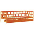 Miniatyrbillede 4 af 11: vidaXL daybed med skuffer 80x200 cm massivt fyrretræ gyldenbrun