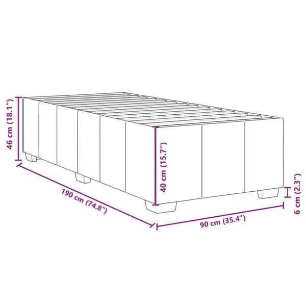 vidaXL sengeramme 90x190 cm stof sort