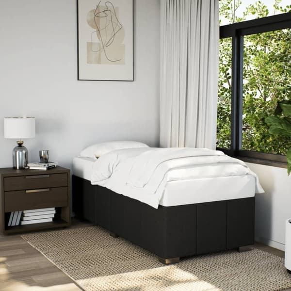 vidaXL sengeramme 90x190 cm stof sort