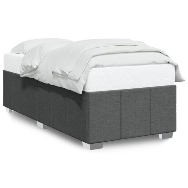 vidaXL sengeramme 90x190 cm stof mørkegrå