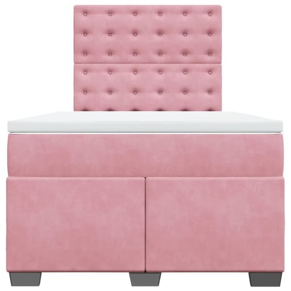 vidaXL Jenkkisänky patjalla pinkki 120x190 cm sametti